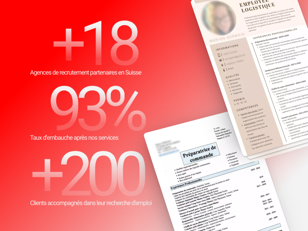 Optimisation de CV pour la Suisse avec StartSuisse, 93 % de taux d’embauche et 18 agences partenaires